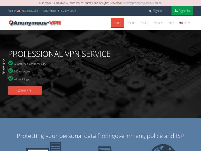 Anonymous VPN регистрация