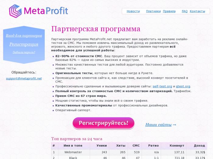 Metaprofit регистрация