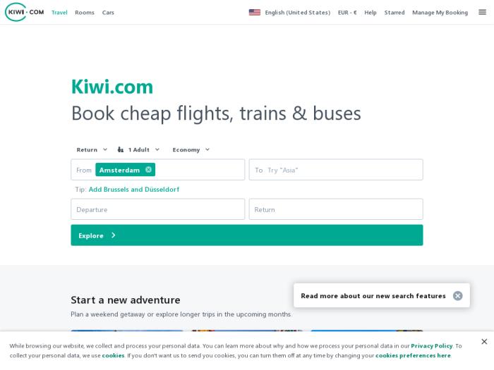 Kiwi.com регистрация