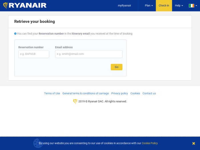 Ryanair регистрация